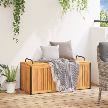 Outdoor Cushion Box - Solid Wood Acacia & Steel | Hipo Market