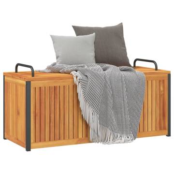 Outdoor Cushion Box - Solid Wood Acacia & Steel | Hipo Market