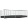 Aviary with Extension Silver - Spacious Bird Cage 725x307 cm