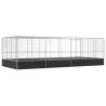 Aviary with Extension Silver - Spacious Bird Cage 725x307 cm