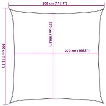 Sunshade Sail 3x3 m Light Grey - UV Resistant HDPE