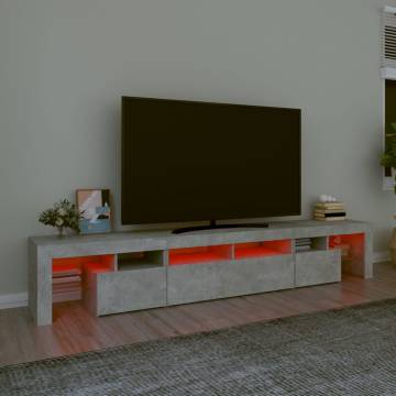 Stylish TV Cabinet with LED Lights - Concrete Grey | HipoMarket