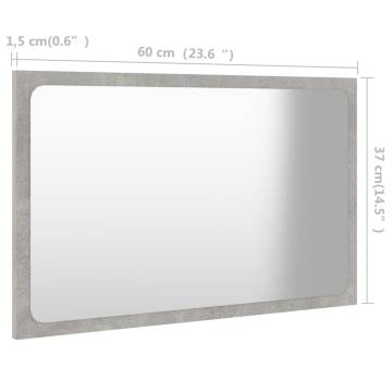 Concrete Grey Bathroom Mirror - 60x1.5x37 cm | Hipomarket