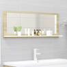 Bathroom Mirror White and Sonoma Oak 100x10.5x37 cm Engineered Wood Colour white and sonoma oak Size 100 x 10.5 x 37 cm Quantity in Package 1 