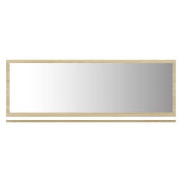 Stylish Bathroom Mirror in White & Sonoma Oak - 100x10.5 cm