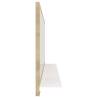 Stylish Bathroom Mirror in White & Sonoma Oak - 100x10.5 cm