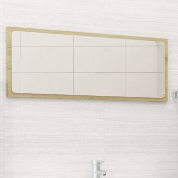 Sonoma Oak Bathroom Mirror - 90x1.5x37 cm | Stylish & Durable