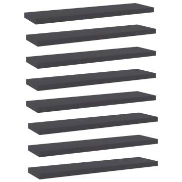 Bookshelf Boards 8 pcs Grey | Engineered Wood - Hipo Market