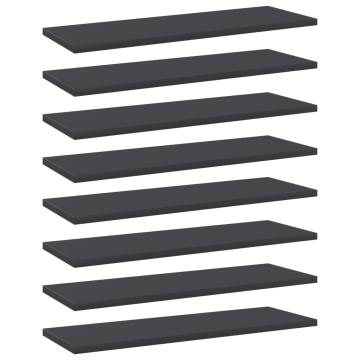 Bookshelf Boards 8 pcs Grey 60x20x1.5 cm - Hipomarket