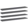 Bookshelf Boards 4 pcs High Gloss Grey 60x10x1.5 cm Engineered Wood Colour high gloss grey Size 60 x 10 x 1.5 cm Quantity in Package 4 