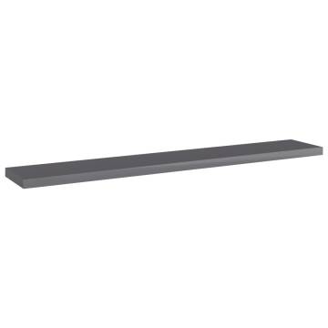 High Gloss Grey Bookshelf Boards - 4 pcs | Hipomarket