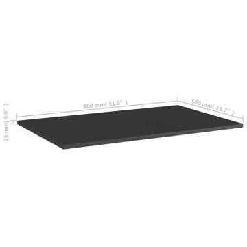 High Gloss Black Bookshelf Boards - 4 pcs | HipoMarket