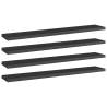 Bookshelf Boards 4 pcs High Gloss Black 60x10x1.5 cm Engineered Wood Colour high gloss black Size 60 x 10 x 1.5 cm Quantity in Package 4 