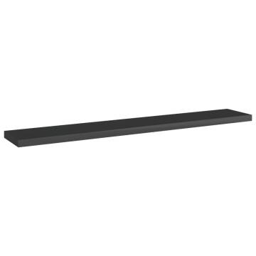 High Gloss Black Bookshelf Boards - 4 pcs | Hipomarket