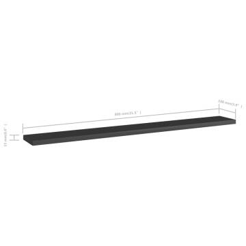 High Gloss Black Bookshelf Boards - 4 pcs | HipoMarket