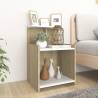 Bed Cabinet White and Sonoma Oak 40x35x60 cm Engineered Wood Colour white and sonoma oak Quantity in Package 1 