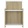 Stylish Bed Cabinet in White and Sonoma Oak | HipoMarket