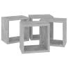 Stylish Concrete Grey Wall Cube Shelves - 4 pcs | HipoMarket