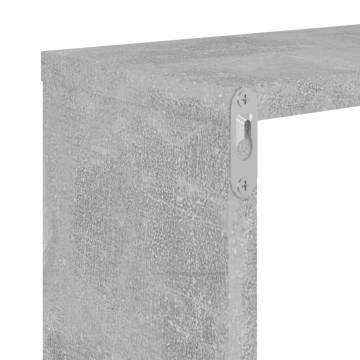 Stylish Concrete Grey Wall Cube Shelves - 4 pcs | HipoMarket