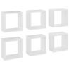 Wall Cube Shelves Set - 6 Pcs White 26x15x26 cm | HipoMarket