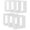 Wall Cube Shelves Set - 6 Pcs White 26x15x26 cm | HipoMarket