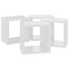 High Gloss White Wall Cube Shelves - Set of 4 | Hipo Market