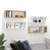 Wall Cube Shelf 4 pcs White&Sonoma Oak 80x15x26.5cm Engineered Wood Colour white and sonoma oak Size 80 x 15 x 26.5 cm Quantity in Package 4 Number of Pieces 1 