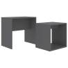 Stylish Grey Coffee Table Set - 2 Pieces for Small Spaces