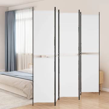 5-Panel White Room Divider 250x220 cm - Stylish & Durable