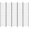 5-Panel White Room Divider 250x220 cm - Stylish & Durable