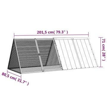 Rabbit Cage Anthracite 201.5x80.5 cm - Durable & Secure