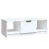 Elegant White Coffee Table - 102x50x36 cm - Engineered Wood