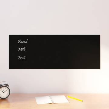 Wall-mounted Magnetic Board Black 80x30 cm - Durable Glass