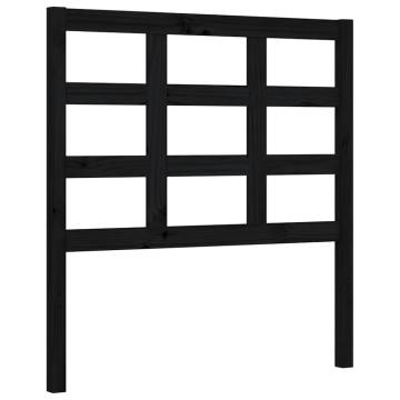 Black Single Bed Frame with Headboard - Solid Wood