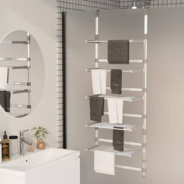 5-Tier Hanging Laundry Drying Rack Aluminium | Space-Saving Design