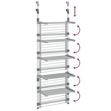 5-Tier Hanging Laundry Drying Rack Aluminium | Space-Saving Design