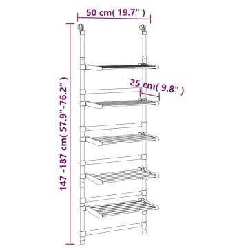 5-Tier Hanging Laundry Drying Rack Aluminium | Space-Saving Design