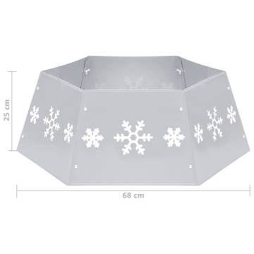 Christmas Tree Skirt Silver & White Ø68x25 cm - Holiday Charm