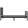 Black Single Wooden Bed Frame with Headboard | HipoMarket