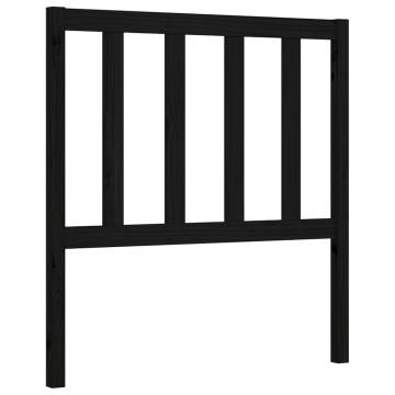 Black Single Wooden Bed Frame with Headboard | HipoMarket