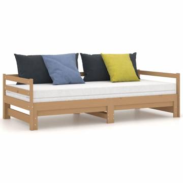 Pull-out Day Bed Honey Brown Solid Pinewood - Stylish & Functional