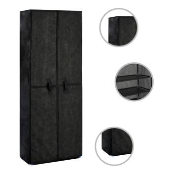 Shoe Cabinet Black 60x30x166 cm - 10-Tier Storage Solution