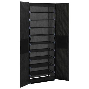 Shoe Cabinet Black 60x30x166 cm - 10-Tier Storage Solution