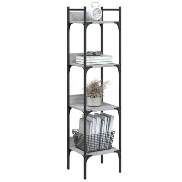 4-Tier Grey Sonoma Bookshelf - Stylish Storage Solution