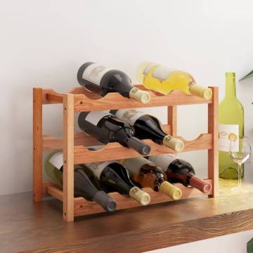 12-Bottle Solid Walnut Wine Rack | Elegant Home Bar Accent