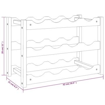 12-Bottle Solid Walnut Wine Rack | Elegant Home Bar Accent