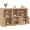 Sideboard with LED Lights Sonoma Oak 162x37x100 cm Colour sonoma oak Quantity in Package 1 