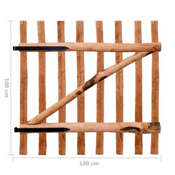 Single Fence Gate Impregnated Hazel Wood 100x100 cm | HipoMarket