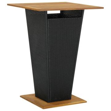 Black Poly Rattan Bar Table 80x80x110 cm - Stylish & Sturdy