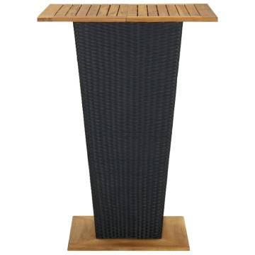 Black Poly Rattan Bar Table 80x80x110 cm - Stylish & Sturdy